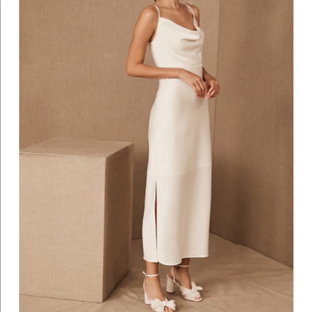 BHLDN Kari Midi Slip Dress Ivory Size 0